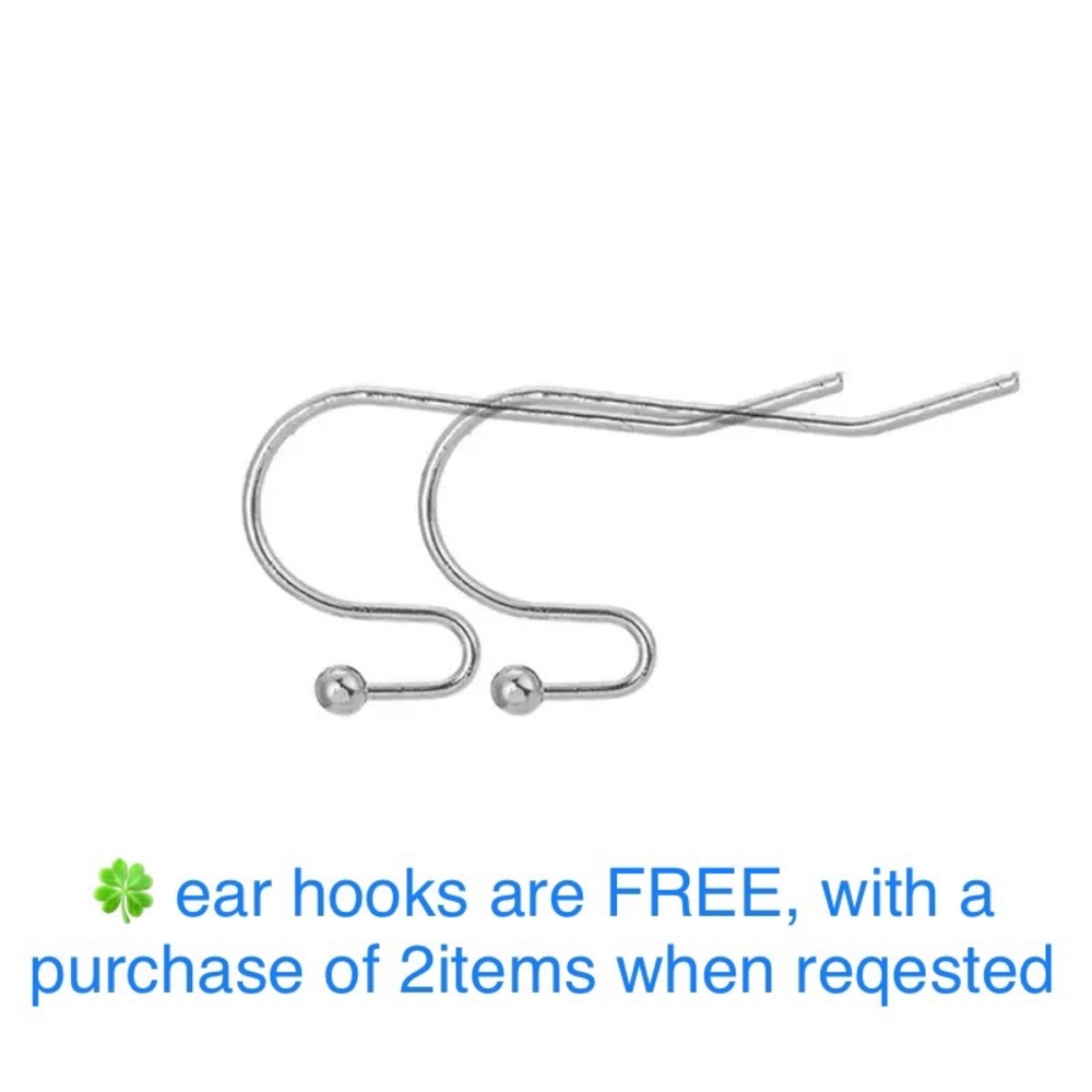 1-2pairs Earrings base Ear lob hooks for a charm dangle or a bid Silver FREE